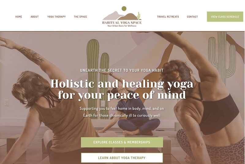 Semi Custom Website Design for Yoga Instructor Habitual Yoga Space-01