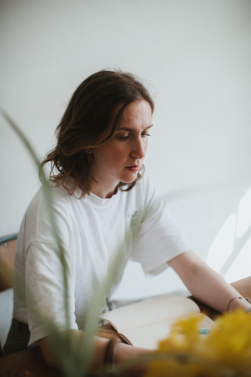 Copywriter at work in her office