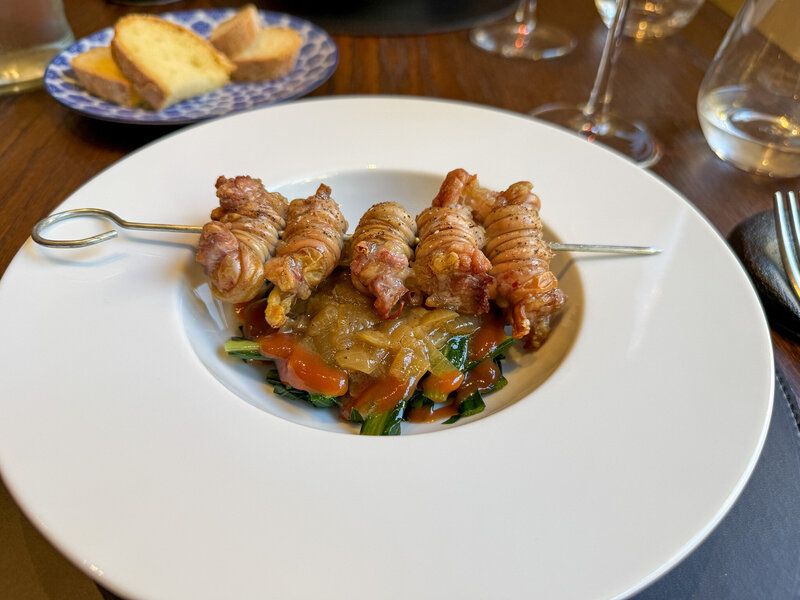 Antipasto of cervello fritto at Ristorante Giorgio Tomei in Lucca, Italy
