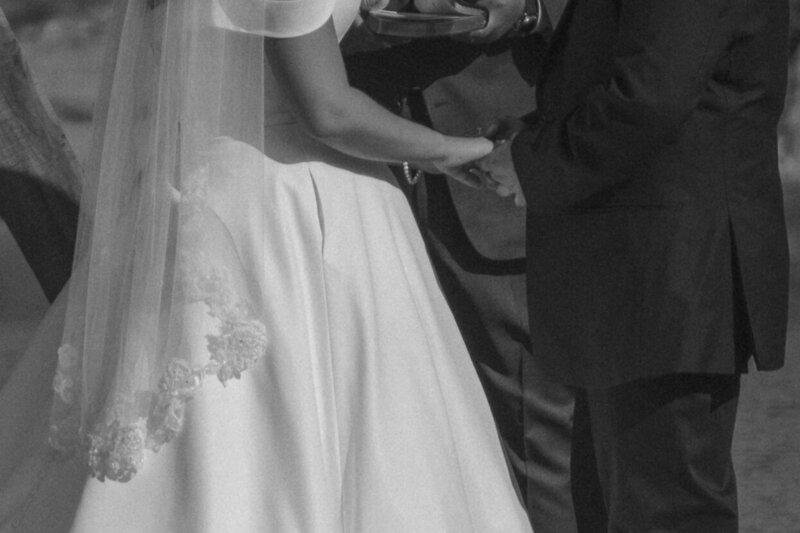 bride veil in black and white 