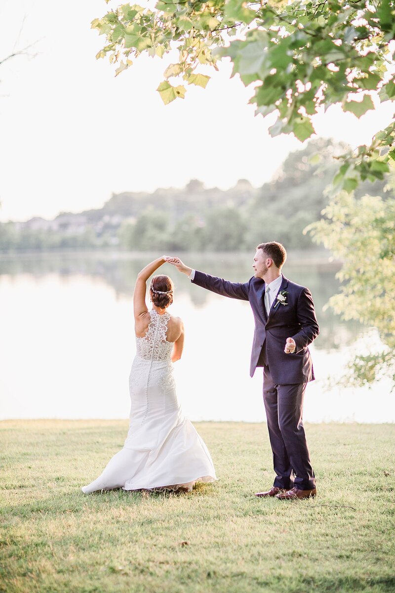 dancing by the lake by Knoxville Wedding Photographer, Amanda May Photos