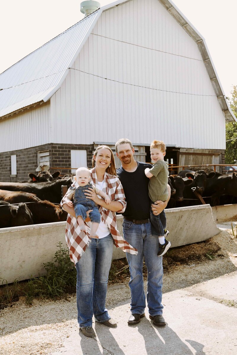 Cattle Producers Farming Family in Iowa