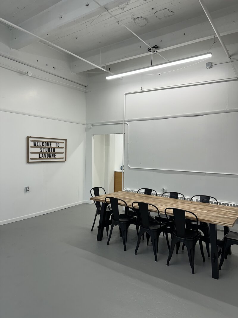 Conference table for meetings and co-working for creatives
