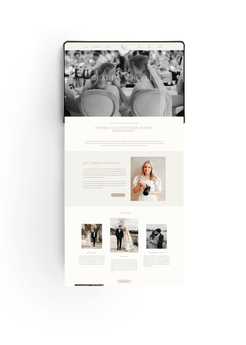 Showit website Laura Vieceli Photography