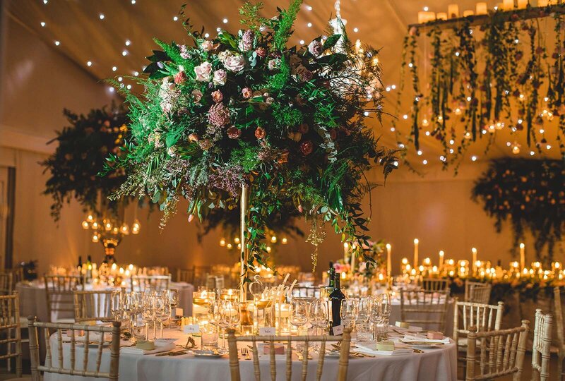 Candlelit Iscoyd Park Marquee Wedding