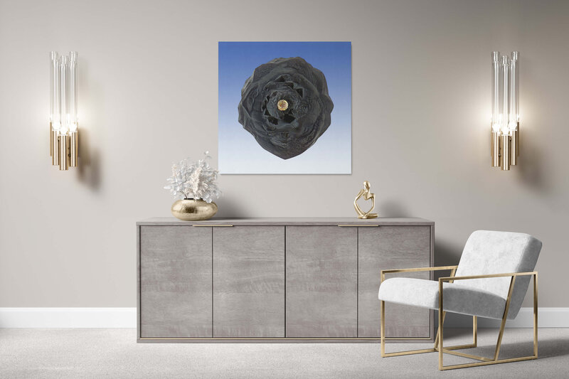 Fine Art Canvas featuring Project Stardust micrometeorite NMM 244 for luxury interior design