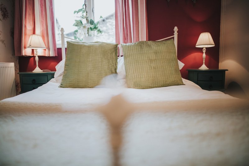 Close up of bed in Baldry's Cottage in Grasmere