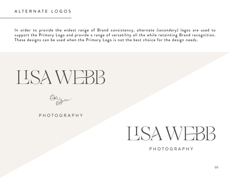 Lisa Webb Brand Identity Style Guide_Alternate Logos