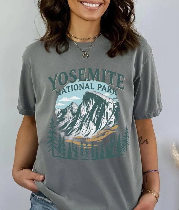 Yosemite National Park T Shirt - Gray