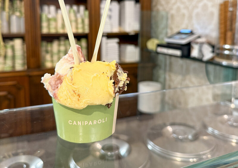 Gelato at Caniparoli in Lucca, Italy