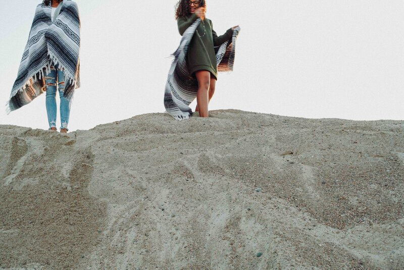 woman posing on rock
