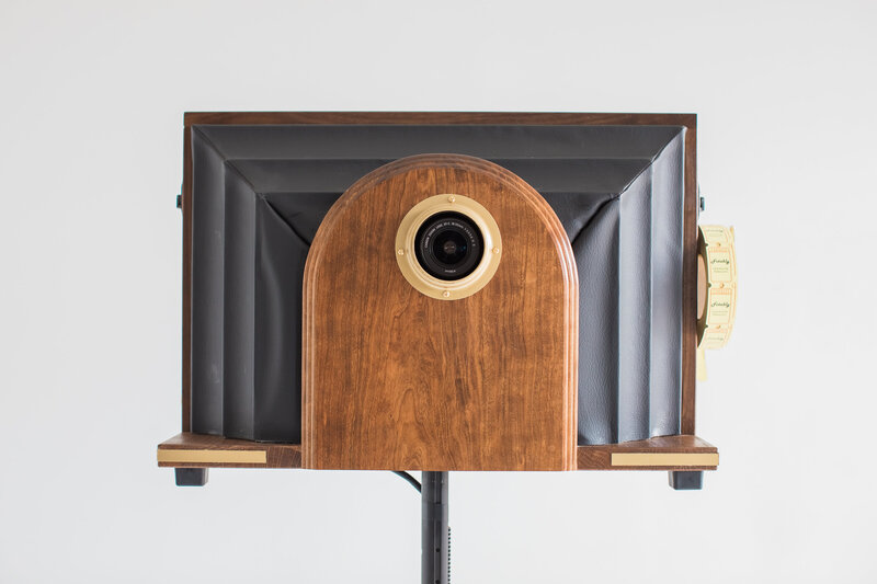 Bellows vintage photo booth with DSLR