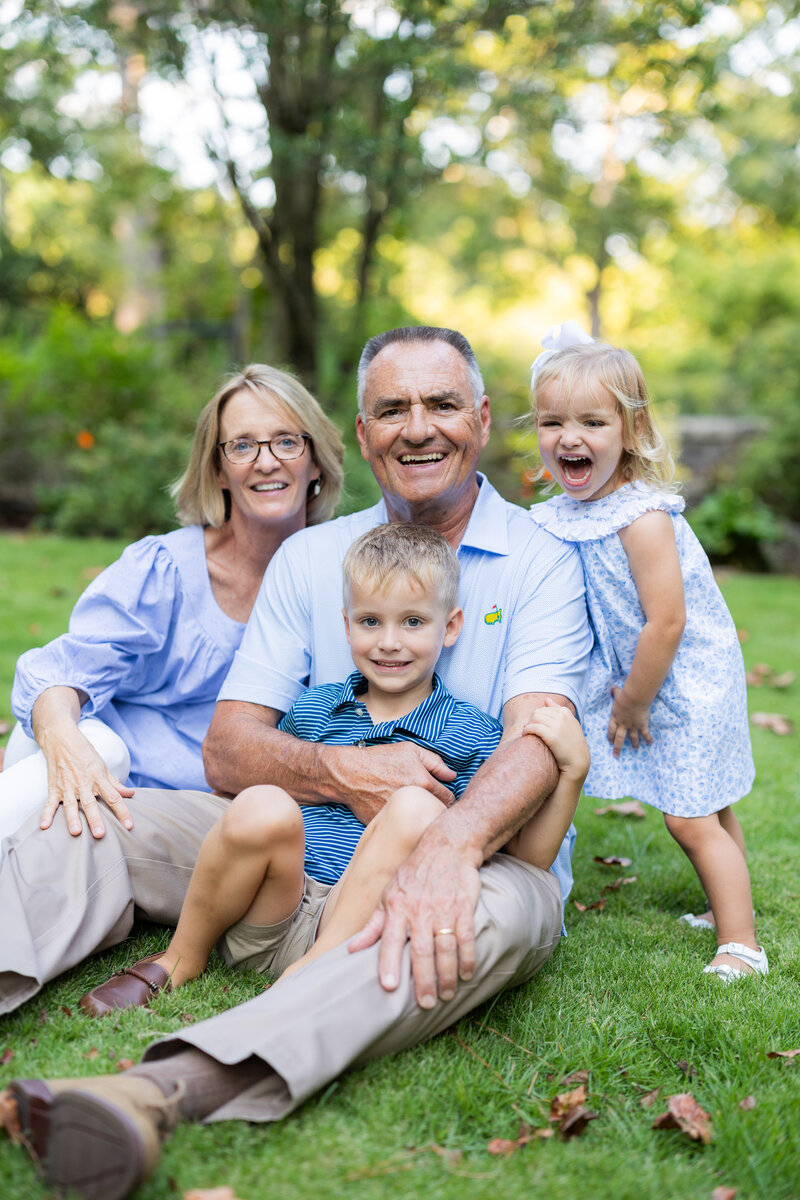 Grandparents and grandchildren at family photo session in Birmingham