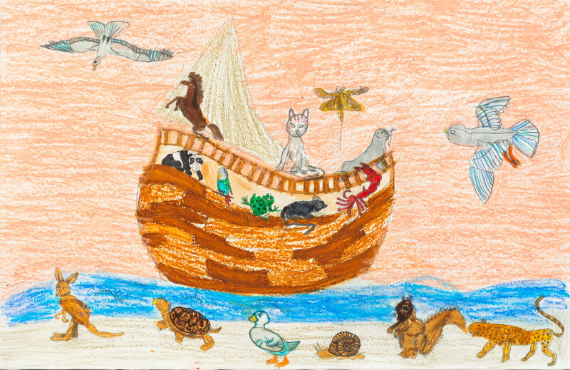 Dessin d'enfant - arche de noé