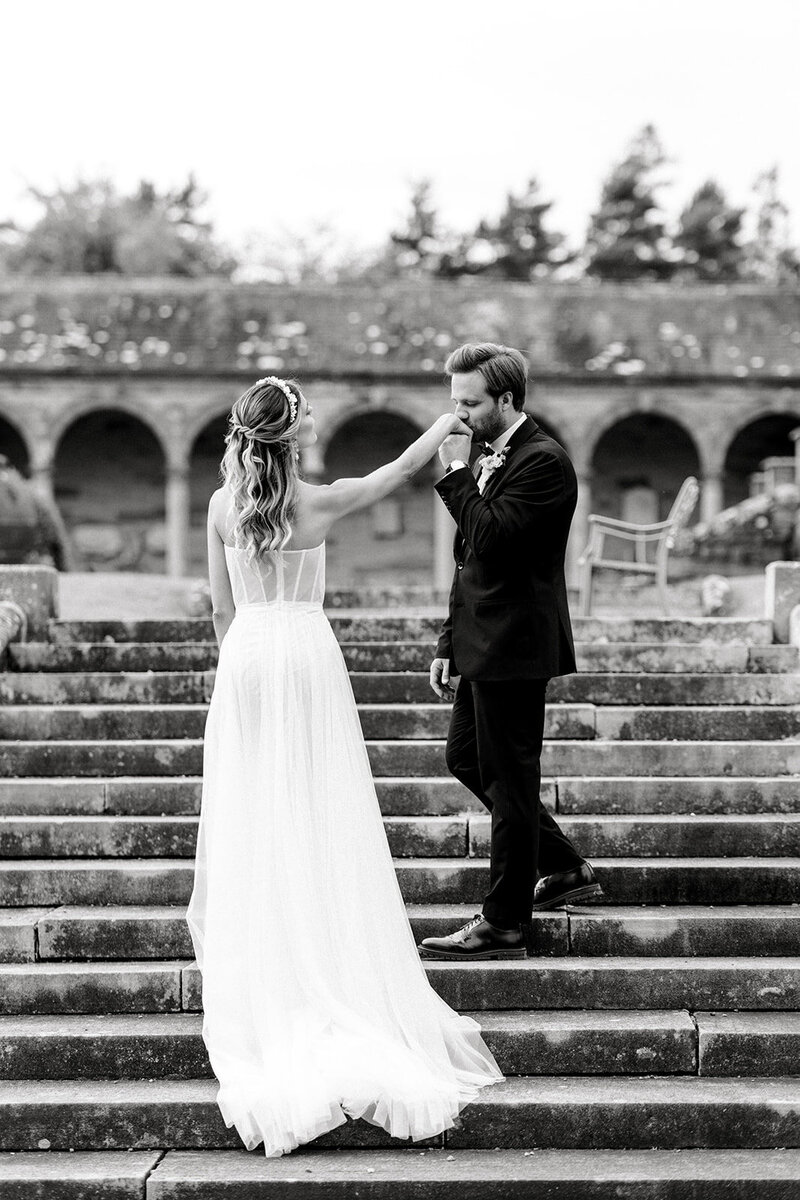 Bride and Groom at Historic Greystone Mansion, Beverly Hills