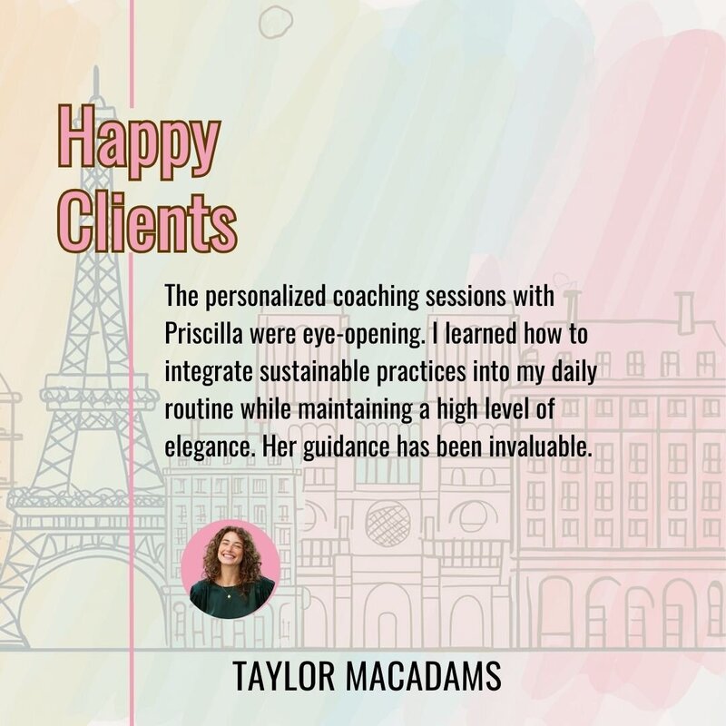 Testimonial of Priscilla Dubois’ Highlighting Sustainable Fashion in Star of Paris Template