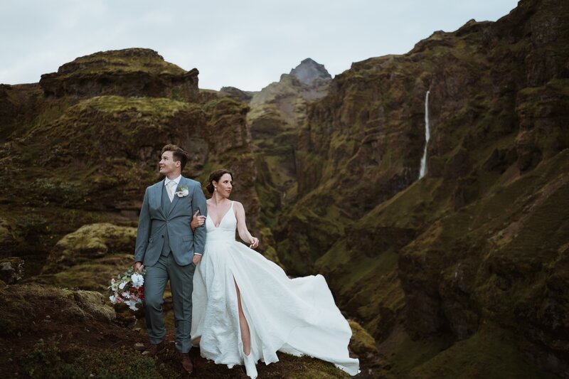 bride and groom kissing