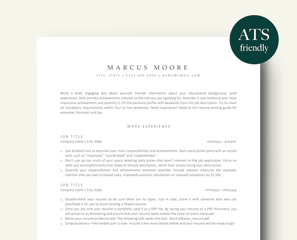 RecruitTheEmployer-ATS-Friendly-Professional-Resume-Template-Marcus