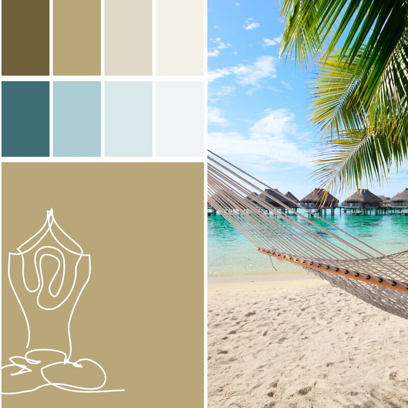 Elevated branding and colour palette for a yoga retreat