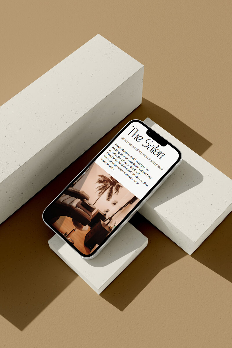 High-fidelity mockups of The Jaycie Collective’s custom website, designed for lead generation, client bookings, and brand differentiation in a competitive salon market.