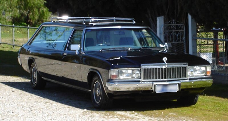 Classic Holden Statesman WB hearse for funeral hire in WA, offering a unique and memorable service.