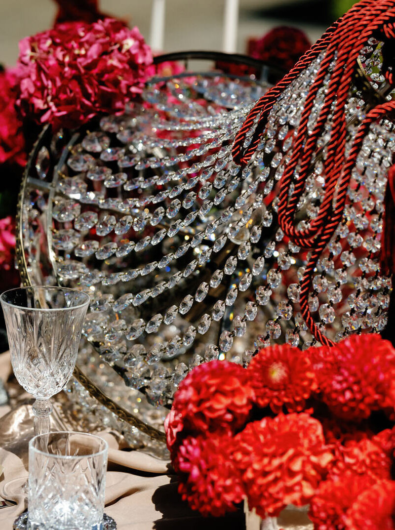 Luxury red wedding styling