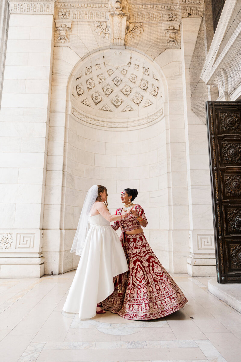 LGBTQ wedding photos at Bryant Park Grill and the NYPL