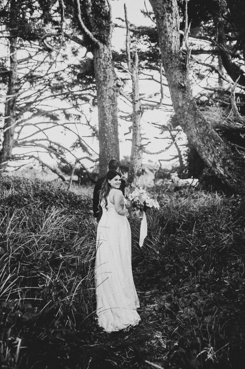 bride in the west coast forest