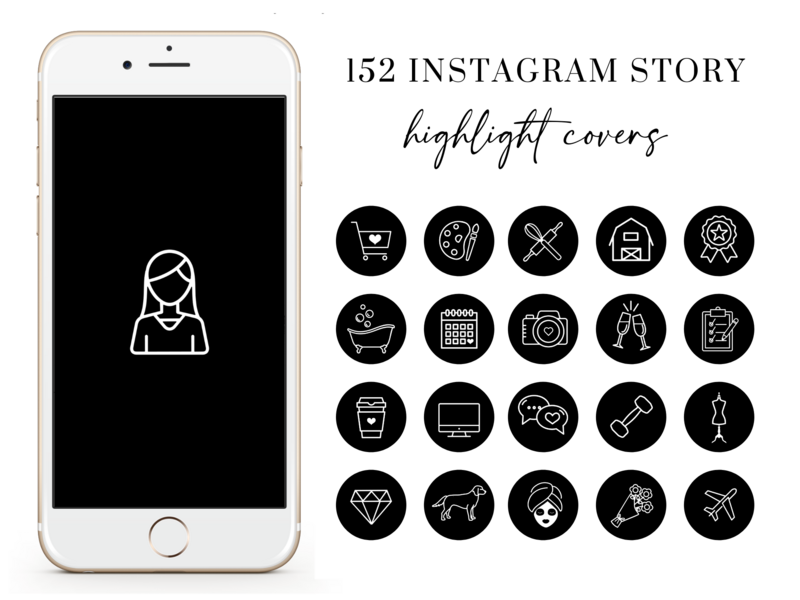 Instagram Story Highlight Icons - Highlight Covers For Instagram Black Icons