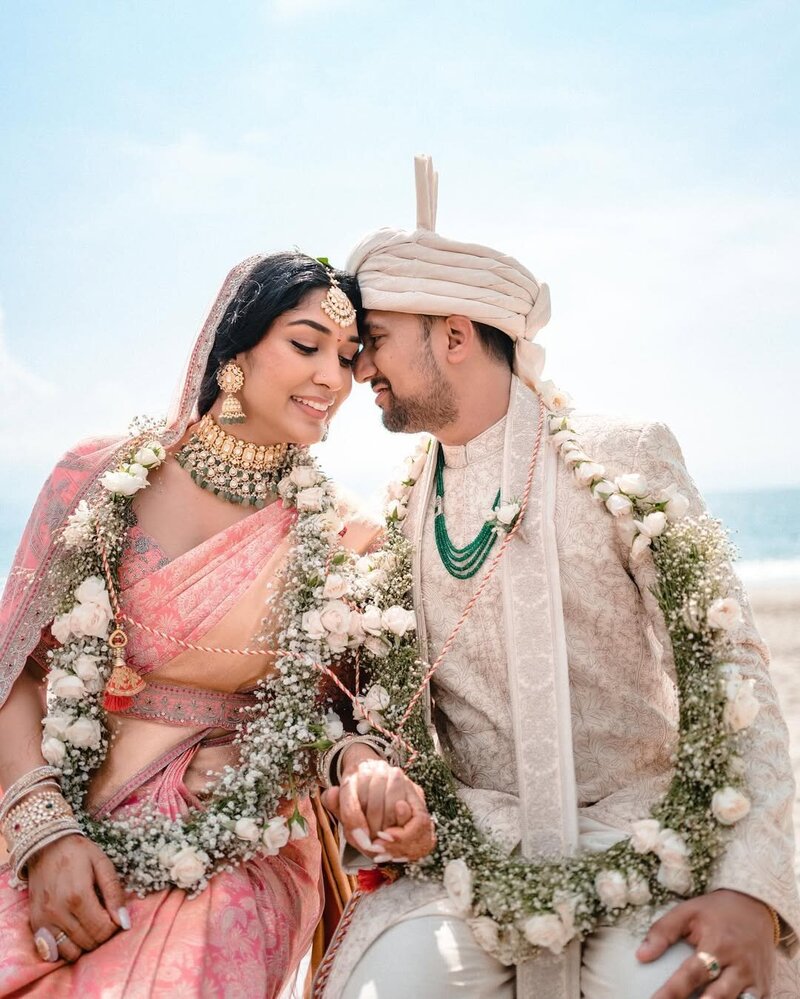 A Perfect Saree Draping couple being happy together