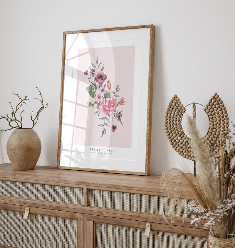 Vintage Floral Mockup table