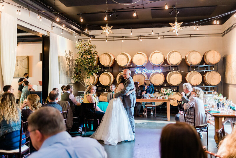 father daughter dance wedding reception photos at jm cellars in woodinville