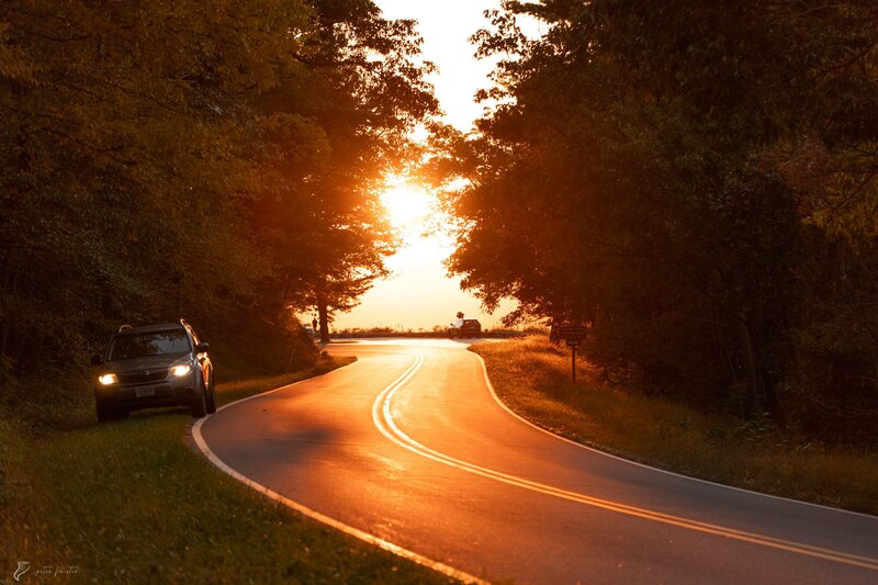 Parked on the side of Skyline Drive