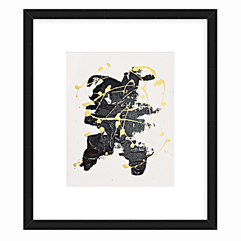 Black and Gold textured abstract art