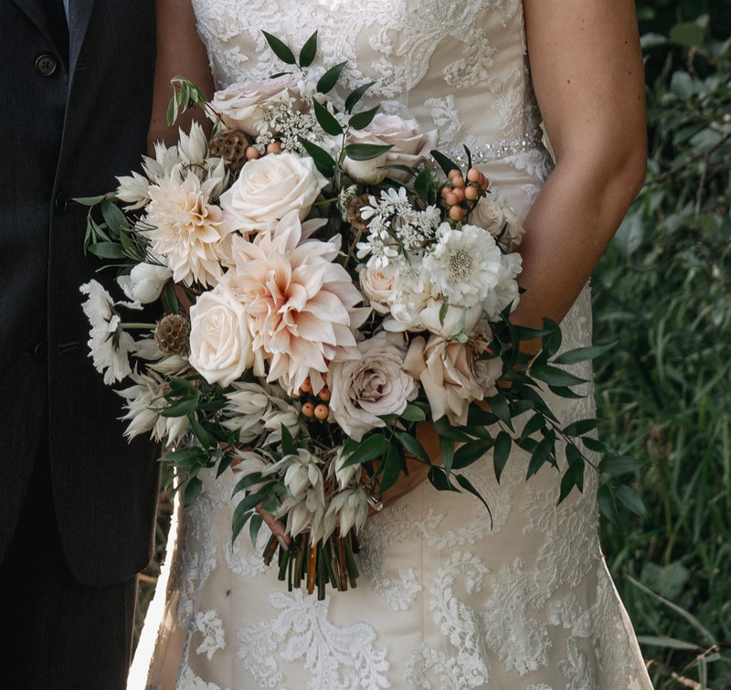 Blush and white bridal bouquet