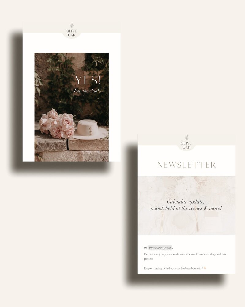 Elegant Flodesk templates for photographers Olive Oak 1