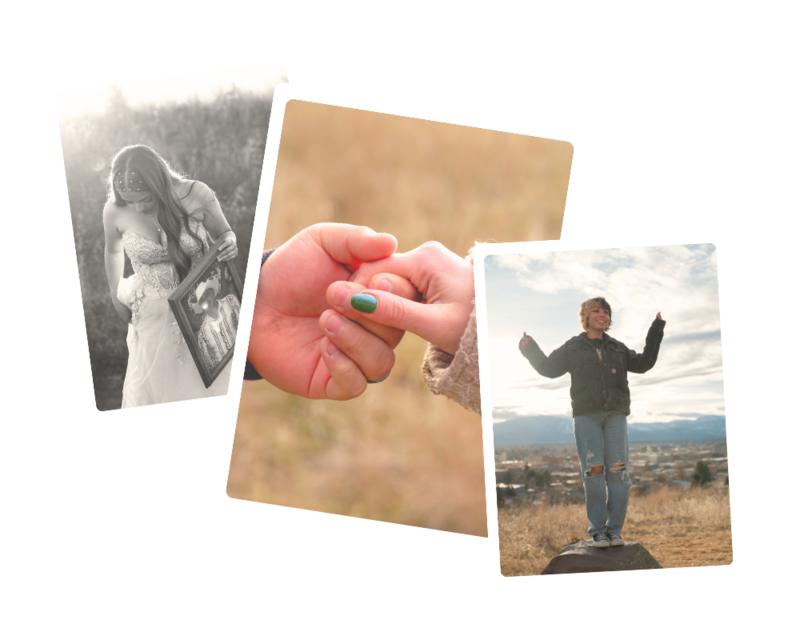 Two seniors pose for pictures and couple holds hands lovingly