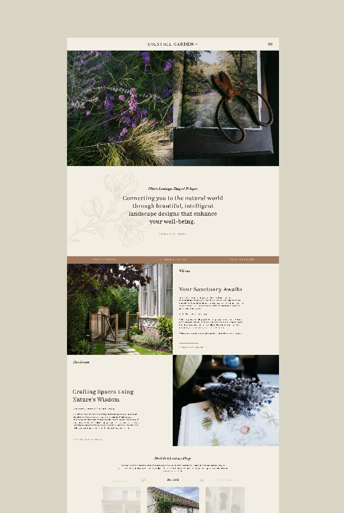 Landscaping website design mockup 2