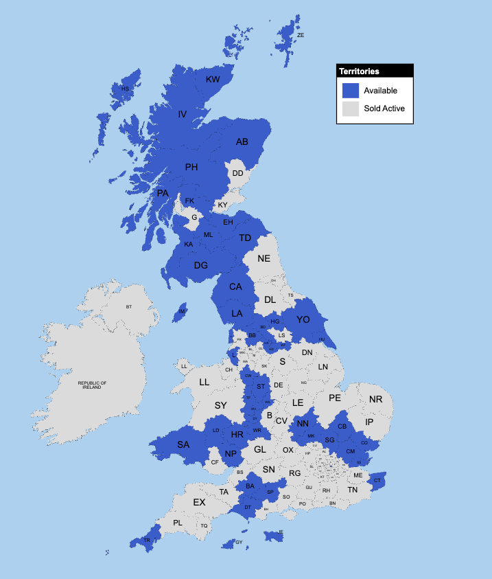SGR Franchise Territory Map