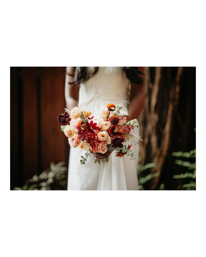 Wedding flowers for a lush fall wedding in Big Sur, CA