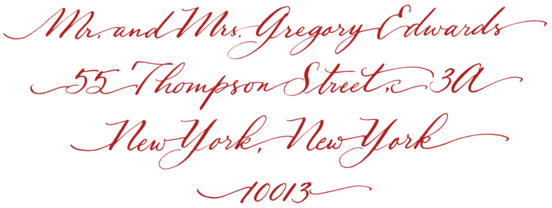 Running Script Calligraphy Style- Christmas Red