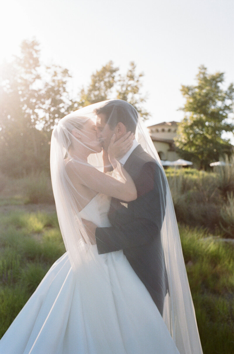 Bride  in Emily Riggs gown in Los Angeles