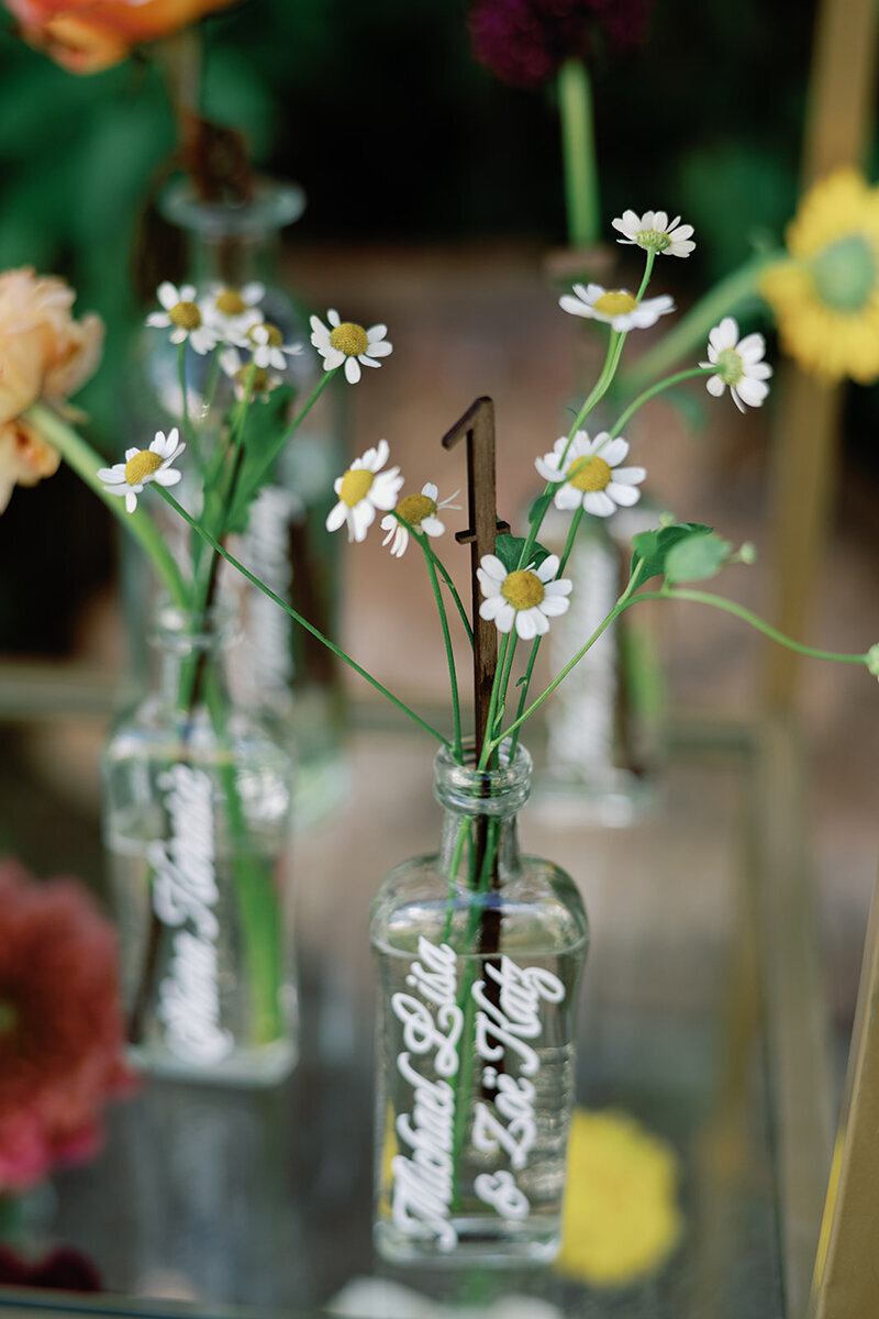 Bud Vase Flower Escort card display
