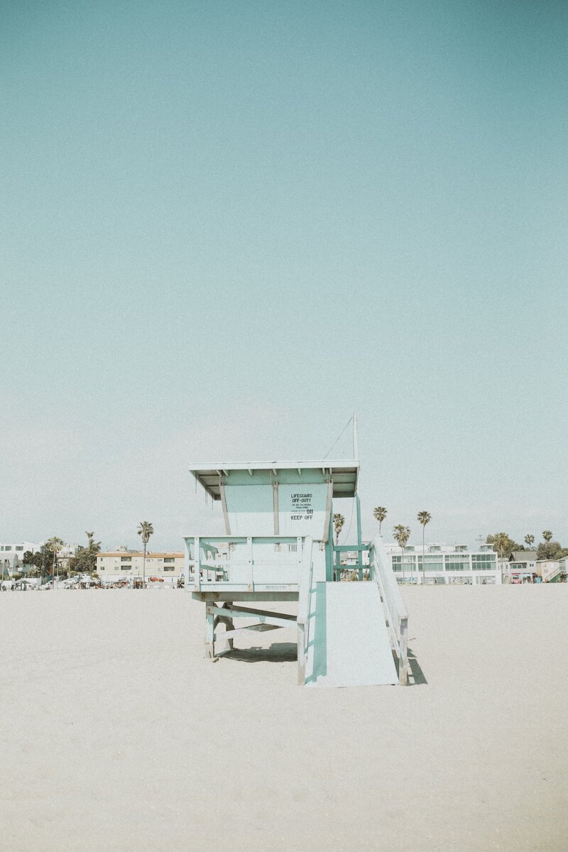 light blue lifeguard stand