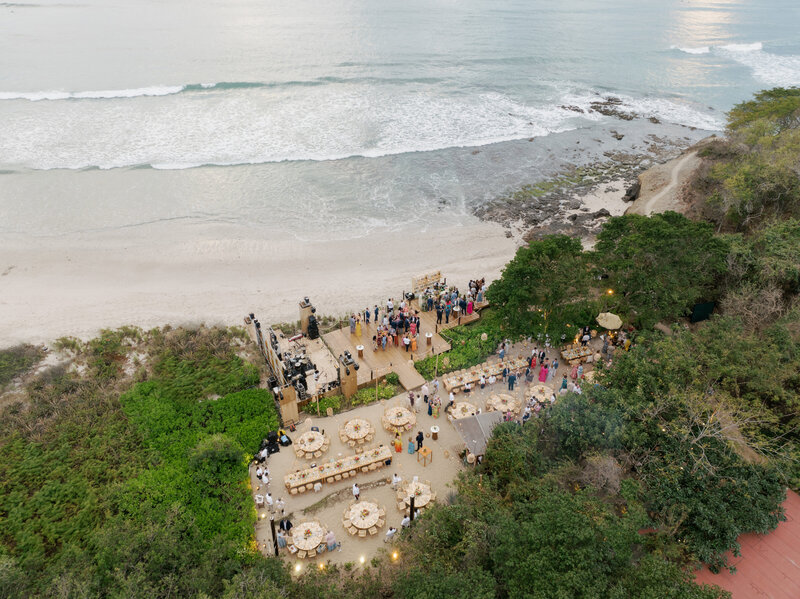 Drone shot of Punta Mita wedding reception