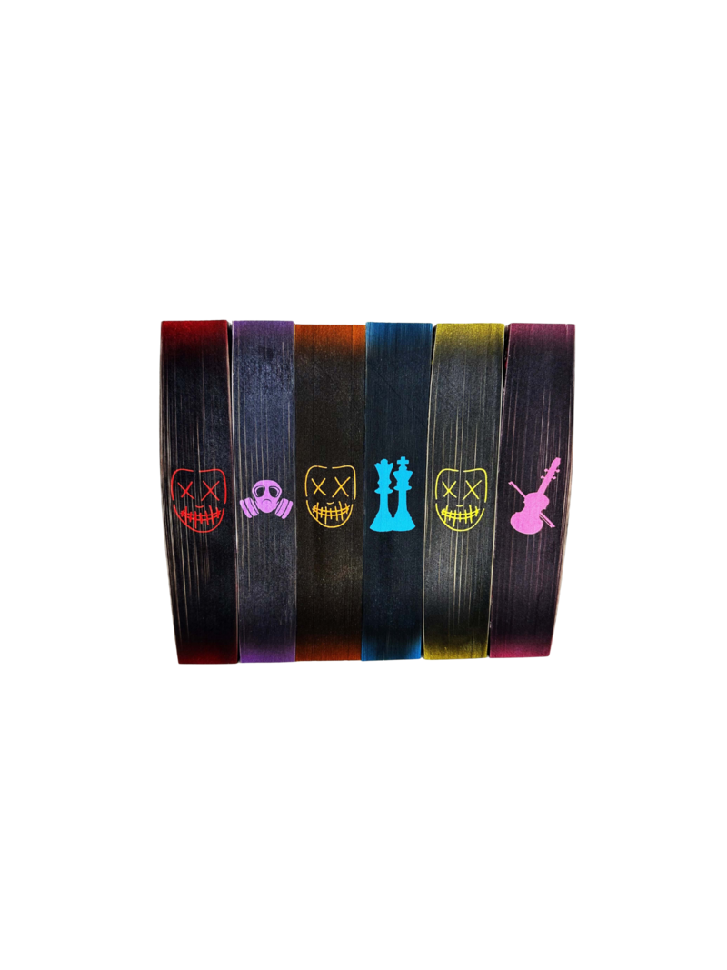 Complete Legacy of Gods sprayed-edge book set by Rina Kent from Sprayed Your Pages, featuring black ombré edges.