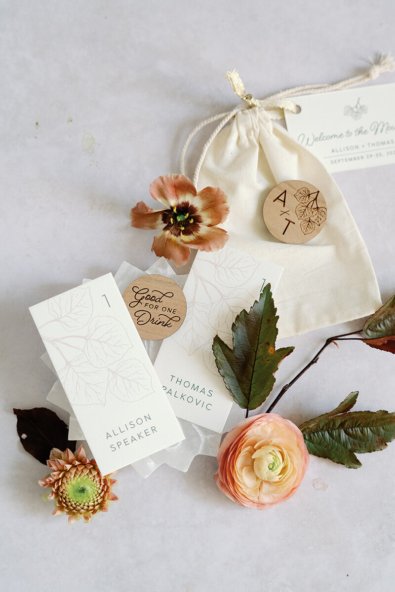 Aspen Leaves Escort Card