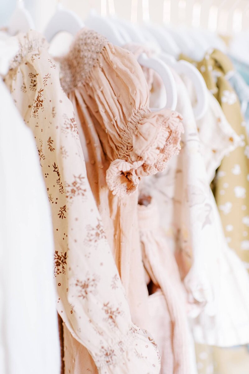 Floral beige dresses for babies and children at Melissa Mayrie Photography