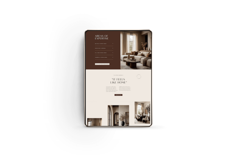 Luxury Showit template for interior designers