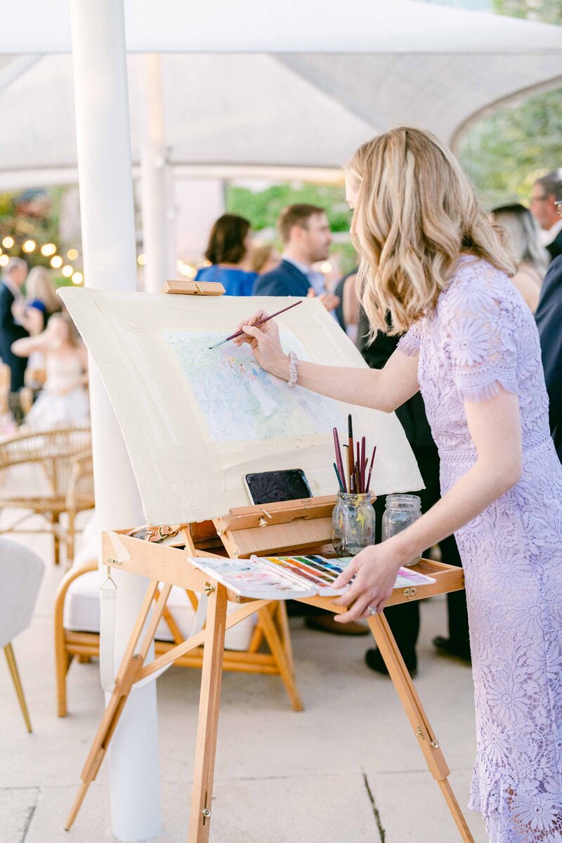 Enhance your destination wedding with a live wedding painting. A unique, artistic touch to remember your special day forever.